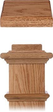 LJ-9000 Red Oak Flat Top Plate for Box Newels