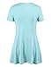 Made by Johnny MBJ WT769 Womens V Neck Trapeze Tunic L Aqua