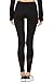 Mono B Women's Athletic Full Leggings with Sleek Contrast Mesh Panels L Black