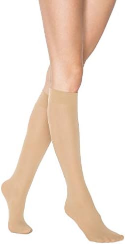 Compression Flight Socks for Women - Sheer Knee High Pop Socks Support Travel Blood Circulation and Recovery - 2 Pairs
