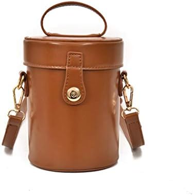 MTXLN Fashion Portable Cylinder Lock Buckle Bag Lady Shoulder Bag Wild Bag Bucket Bag Adjustable Shoulder Strap Cute Brown