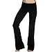 Khanomak Hollywood Star Fashion Foldover Contrast Waist Bootleg Flare Yoga Pants