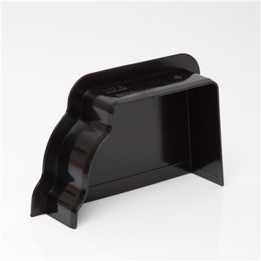 Polypipe RH718b Black Sovereign Internal Stop End Right Hand 117x75 High Capacity Ogee System