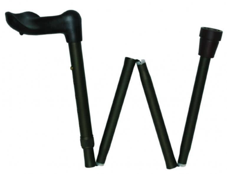 Able2 Folding Walking Stick Black Anatomical Handle Right