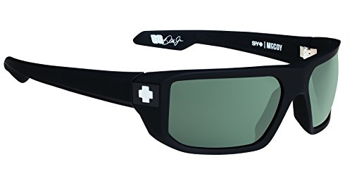 Spy Optic McCoy Flat Sunglasses, Soft Matte Black/Happy Gray/Green, 63 mm