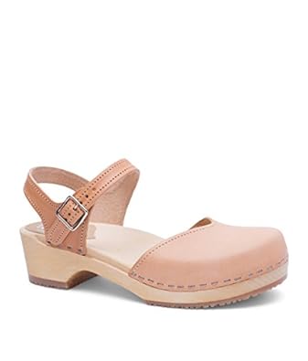 wooden low heel clogs