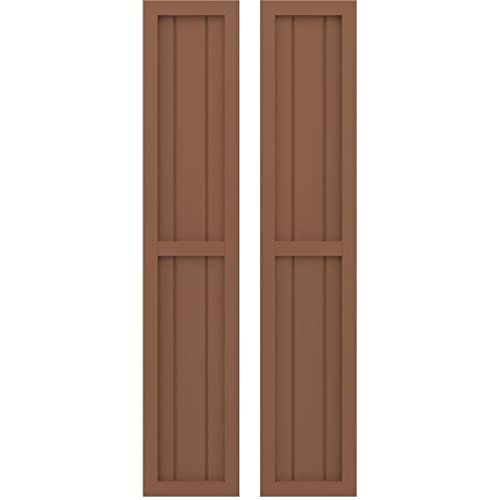 Ekena Millwork ARW101BF311X81BTH Americraft Three Exterior Real Wood Two Equal…