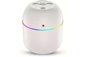 USB Powered Mini Humidifier Quiet Cool Mist Air Moisturizer with Night Light for Bedroom Office