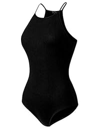 MixMatchy mono sin mangas para dama, sólido, básico, informal, cuello halter