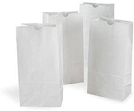 500 Small White Paper Bags 4.12 x 2.75 x 8.12 inch - 2# Made in USA