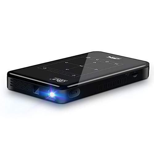 Laiduoao Mini Projector, Video Projector DLP Projector with 50,000 Hrs Lamp Life, 1080P and 150″Display Supported, Built-in Rechargeable Battery Speakers with 360°Rotation Tripod