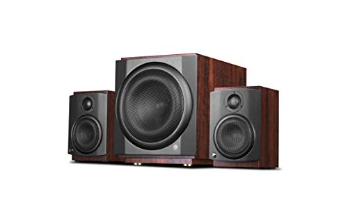 Swans Speakers – M80W – Powered 2.1 Wireless Bookshelf Speakers – HiFi Speakers – 20mm Metal Hard Dome Tweeters – 8” Long-Throw Subwoofer – 120W