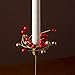 Decorative Taper Candle Rings, Red and Gold Berries, Set of 4, Versatile Holiday Centerpiece - for Weddings, Parties and Home Decor