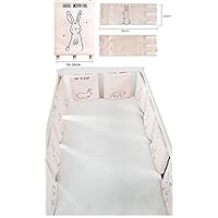 YWXJY Baby 100% Cotton Thicken Crib Bumper Pads Bunny Independent 6 Piece Machine Washable, Breathable Padding Vertical Crib Rail Cover Boys Girls, Bed Rail Guard Protector