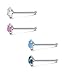 Jstyle 22G 4-12 Pcs Stainless Steel Nose Rings Studs Created-opal Piercing Body Jewelry 2.5mm