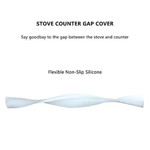 Silicone Stove Counter Gap Cover, 21" Large Oven Liner Easy Clean Heat Resistant 2 Pack Seals Spill Guard for Kitchen Stovetop, Washer, Dryer, Washing Machine (White)