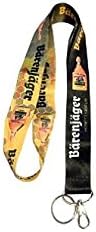Barenjager Honey Liqueur Detachable Keychain Blackw Yellow Writing Art Lanyard