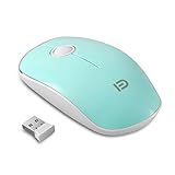 Sungwoo 2.4Hz Ultrathin Wireless Computer Mouse with Silent Click Lightweight PC Notebook Laptop Mouse (Mint Green)