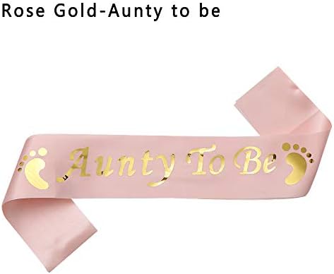 1Pc Mummy Grandma Big Sister Nanny Aunty To Be Satin Sash for Maternity Baby Shower Celebration Decoration(Aunty to be,rose gold)
