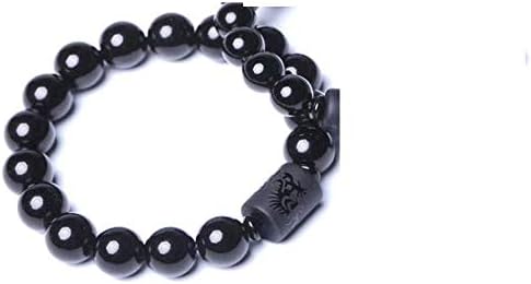 "Force of Love" Bracelet Rainbow Obsidian Phoenix and Dragon grey