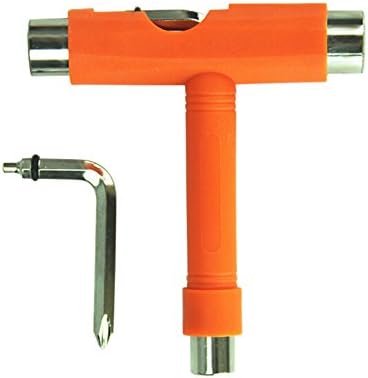 ZhongMing Metal All-In-One T Shape Skateboards Tools Skateboard Wrench,Orange