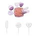 150pcs 4ml Disposable Plastic Squeeze Transfer Pipettes-Heart,Round and Rectangular,3 Shapes for Cupcakes, Chocolate,Strawberries