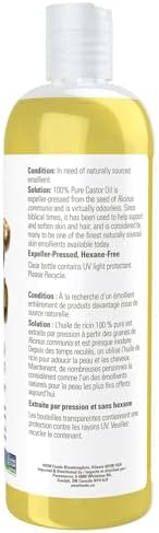 NOW Foods Castor Oil Expeller Pressed 475g Pure Natural Skin Hair Emollient view 2