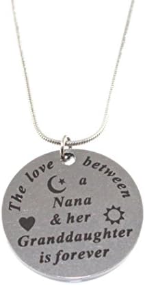 The Love Between a Nana &amp; Her Granddaughter is Forever Stainless Steel Keepsake Message Necklace