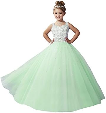 TuanYuan Little Girls Tulle Beads Wedding Pary Dress Kids Pageant Gowns 06
