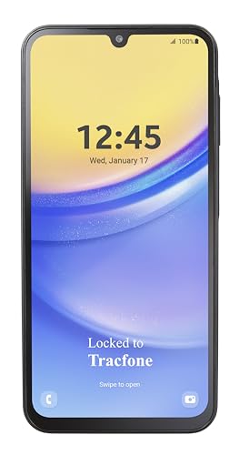 TracFone [Activation Promotion] Samsung A15 5G Locked Prepaid Smartphone, 64GB, Black - Includes $20 Unlimited Talk, Text, & 4GB Data 30-Day Plan