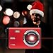 Digital Camera, Vmotal FHD 1080P Digital Camera for Kids Camera 8X Digital Zoom, Compact Point and Shoot Camera Portable Small Camera for Teens Students Boys Girls Seniors(Red)