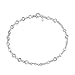 Amberta 925 Sterling Silver 1.5 mm Trace Chain Bracelet with 4 mm Disc Length 7