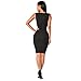 BEKRO Women's Sleeveless Lace Print Slim Fit Package Hip Bodycon Dress