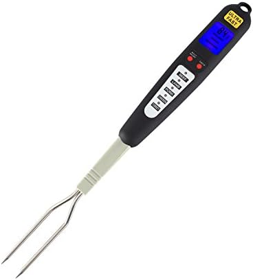 EtekStorm Digital Food and Meat Thermometer Instant Read Accurate Food-Safe Stainless Probe Cooking Thermometer for BBQ, Grill, Home Use, Turkey, Beef, Cheese, Milk for Kids,Batteries Included