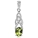 Silvershake 1.32ct. Natural Peridot 925 Sterling Silver Celtic Knot Solitaire Pendant