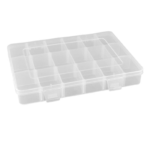 Adjustable 18 Components Earrings Jewelry Organizer Storage Box Holder Clear