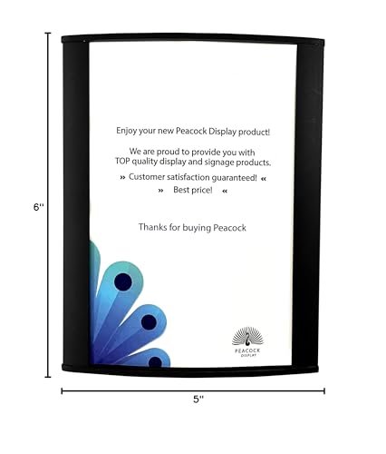 Photo 1 of Peacock display Curved Office Business Door Sign Holder | Aluminum Wall Mount Name Plate Holder, cubicle sign holder, sturdy and beautiful 6.00" W X 5.00" H (N124x6" 2 signs black)