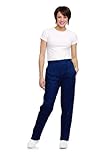 Landau Women's Classic Fit Elastic Waist Scrub Pants Xxx-Large Petite Navy
