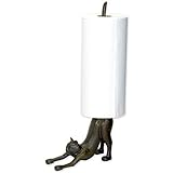 Bits and Pieces - Cat Paper Towel Holder Sculpture - Polyresin Kitchen Statue/Accessory