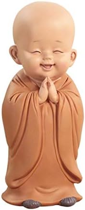 Small Sculpture Stand, Small Monk Sculpture Chinese Style Gift Statue Small Statue of Buddh Resin Hand-Carved Buddha Statue Home Decoration Accessories,A