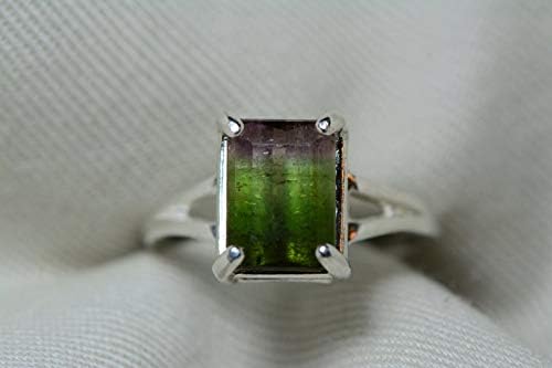 Watermelon Tourmaline Ring, 3.23 Carat Bicolor Tourmaline Solitaire, Sterling Silver, Certified Natural Real Genuine Tourmaline Jewelry WT8