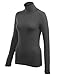 LE3NO Women's Turtleneck Long Sleeve Basic Solid Fitted Shirt