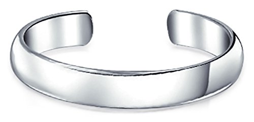 Bling Jewelry Classic Sterling Silver Band Toe Ring Adjustable Midi Rings