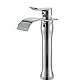 Senlesen Tall Waterfall Spout Single Handle Bathroom Sink Vessel Faucet Mixer Taps Chrome
