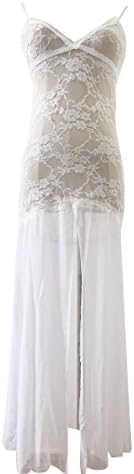 LOHASBEE Women Sexy Lingerie V-neck Night Gown Sexy Nightwear Set Red (White)