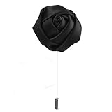 Men Lapel Flower Brooch Boutonniere Tuxedo Stick Pin Black