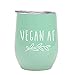 KLUBI Vegan Gifts Vegan AF - Wine Tumbler or Coffee 12oz Funny Gift for Vegans, For Gift Basket, Birthday, Women, Glass, Her, Men, Mug, Cup