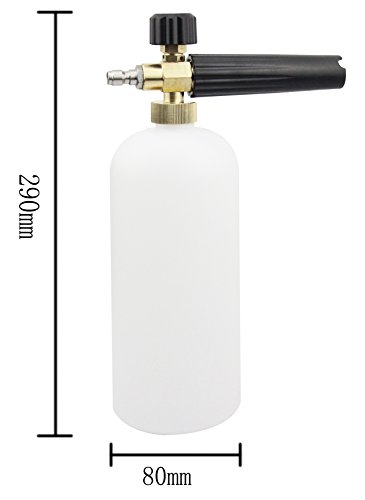Obecome Adjustable Pressure Washer Jet Wash 1/4 Quick Release Snow Foam Lance, Foam Cannon with 1-Liter Bottle