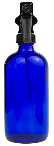Empty Blue Glass Spray Bottle - 16oz Refillable Container is Perfect for Essential Oils, Cleaning Products, Aromatherapy, and Cooking - Durable Black Trigger Sprayer with Mist and Stream Nozzle - Thumbnail 3