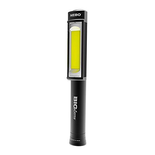 Nebo Big Larry black 400 Lumens C-O-B LED Work Light Flashlight (3 AA Batteries Included),